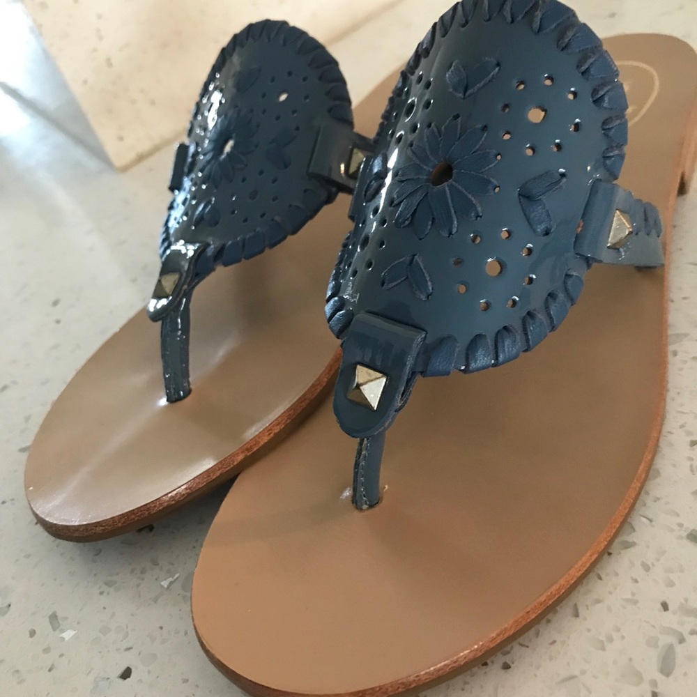 Jack Rogers Women leather Georgica Thong Sandals